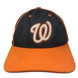 OC Sports Men's Fitted Hat Black S-M Embroidered W Warriors Logo Polyester